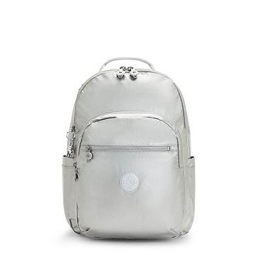 Kipling Seoul Large Metallic 15" Backpack Laptopväska Silver | SE 1556WN